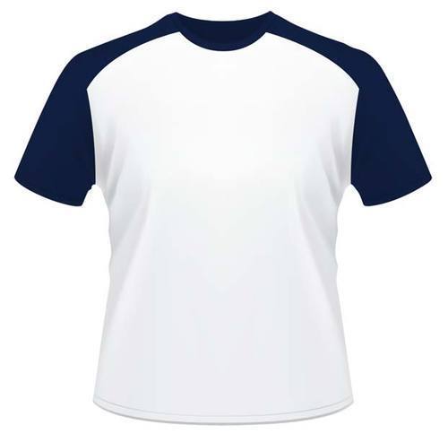 White And Blue Half Sleeve Breathable Skin Friendly Wrinkle Free Casual Wear Mens For T Shirts