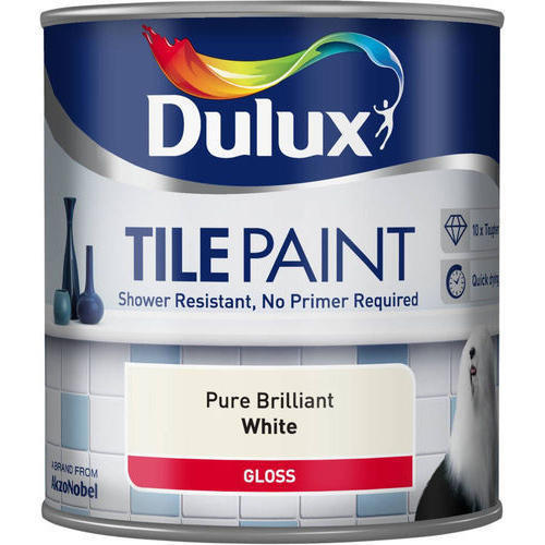 Dulux Shower Resistant No Primer Required Tile Paint Pure Brilliant White