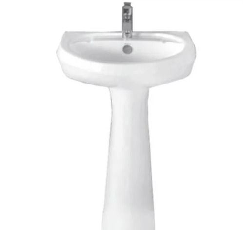 Easy To Install And Floor Mounted Glossy Finish Ceramic Pedestal White Wash Basin