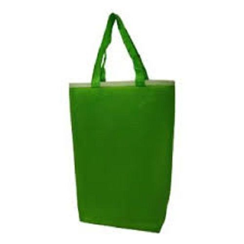 Fine Finish Reusable And Light Weight Plain Color Green Non Woven Carry Bag