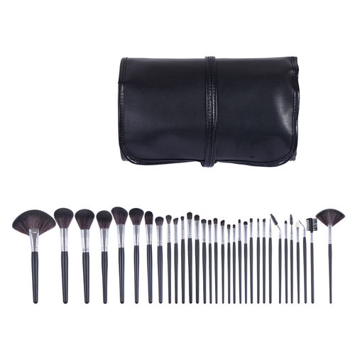 Black Professional Makeup Soft Bristle Brush Set (32 Pcs)