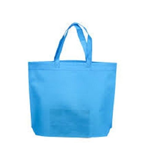 Silk Printing Reusable And Light Weight Plain Color Sky Blue Non Woven Carry Bag