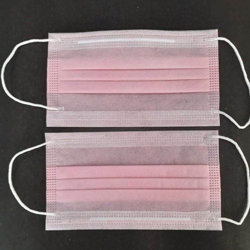 Skin Friendly Lightweight And Breathable Anti Pollution Light Pink Disposable Face Mask Age Group: Adults