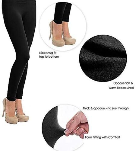 Indian Women Nice Snug Top To Bottom Stretchable Thick And Opaque Woolen Leggings