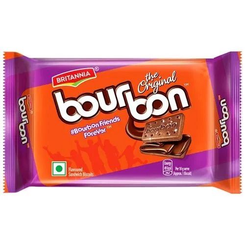 60 Grams, Sweet Delicious Natural Taste Britannia Bourbon Choclate Flavored Sandwich Biscuit