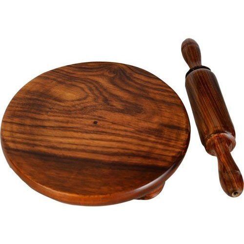 Wodden Light Weight Smooth Finish Long Lasting Brown Wooden Chakla Belan 12 Inch