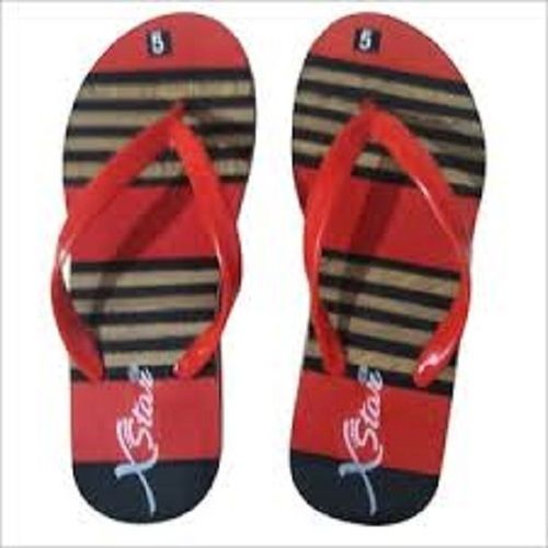 Red Men Relax And Comfortable Light Weight Flip Flop Slippers For Casual Wear