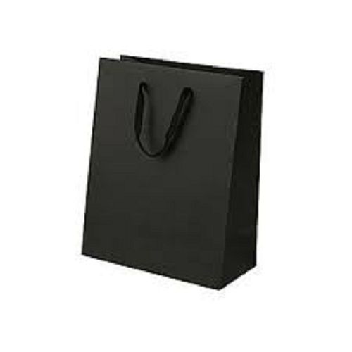 Black Plain Design Embossing Surface Handling Hand Length Handle Paper Bags