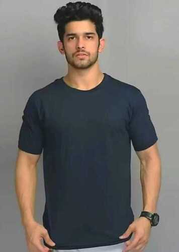 Short Sleeves Round Neck Cotton Plain Men T Shirt For Casual And Daily Wear