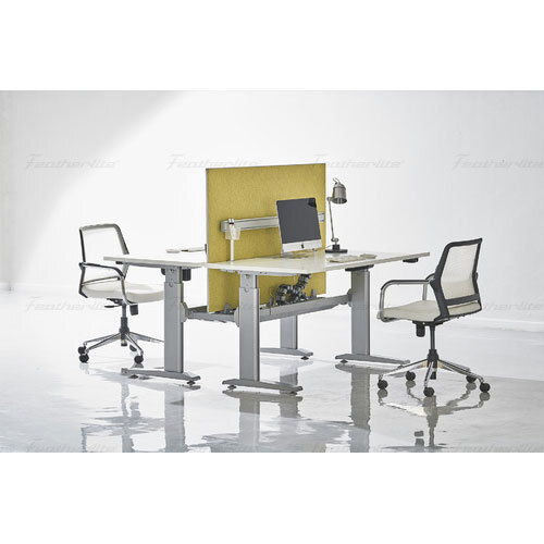 Solid Strong Durable Featherlite Height Adjustable Silver Pre Laminate Aluminium Table Office Furniture