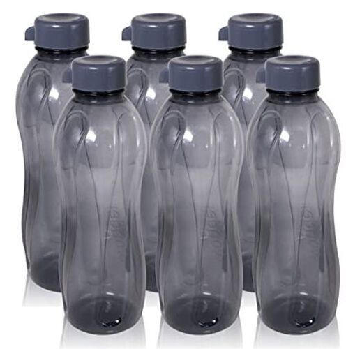 Unbreakable Black Plastic Water Bottle, Set Of 6,1l Capacity