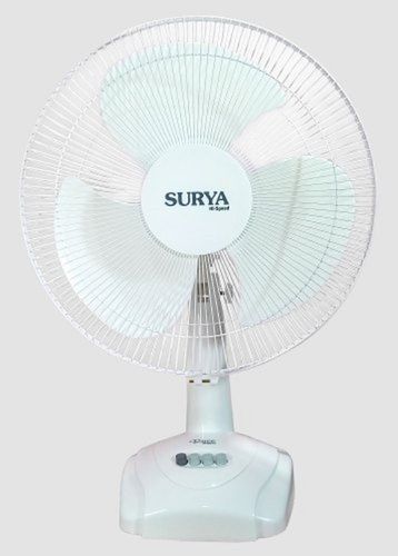 White Stainless Steel Electric Power Long Lasting Surya Race Table Fan  Installation Type: Ceiling