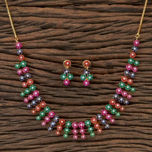 Gold Necklace Colourful stone necklace | ERIJEWELRY