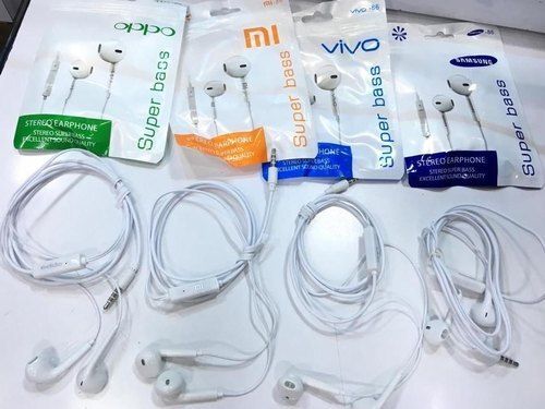 Advance Technology And High Quality Material White Plastic Stereo Mobile Earphone