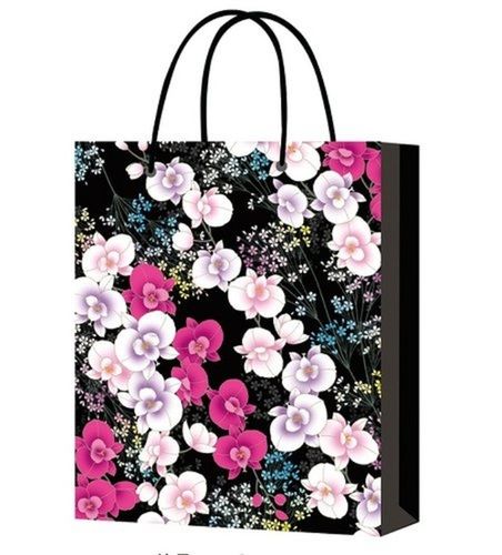 Black Flower Design And Art Paper Printed Bags Eco-Friendly Plain Non Woven Fabric 