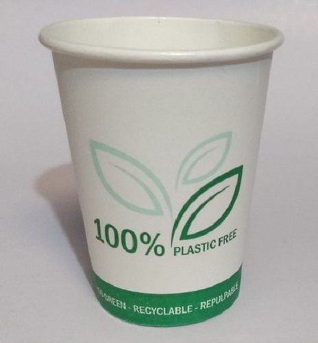 White Eco Friendly Light Weight Printed Paper Disposable Glass For Function And Party 