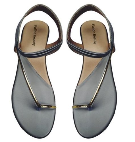 Fancy Elegant Look Casual Wear Comfortable To Wear Gray Ladies Flat Sandals