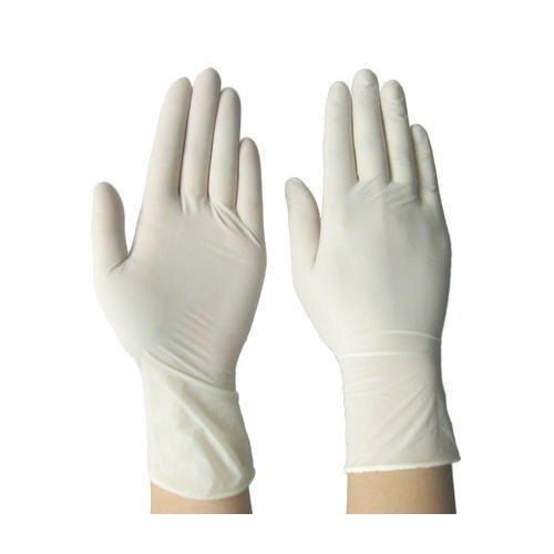 Latex Material Disposable Plain White Surgical Gloves 