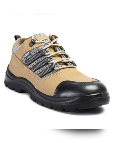 Brown Simple And Elegant Skin Friendly Stylish Leather High Ankle Male Safety Shoes 