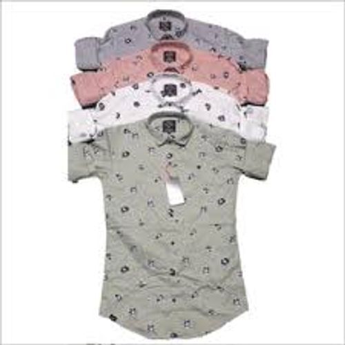 Printed Cotton Shirt For Men - Breathable Summer Fabric, Neat Stitching, Wrinkle Free, Comfortable Fit, Ideal for Gifting
