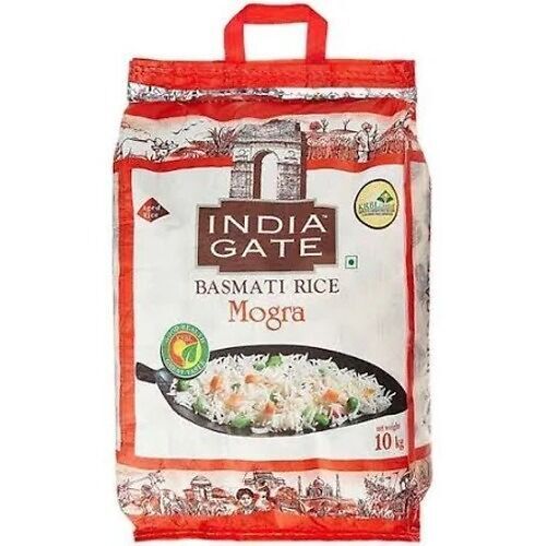  भरपूर प्राकृतिक स्वाद वाला लॉन्ग ग्रेन व्हाइट इंडिया गेट मोगरा बासमती चावल, 10kg