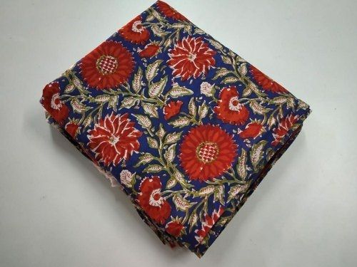 Smooth Finish Soft Comfortable And Durable Red Blue Color Printed Fabric