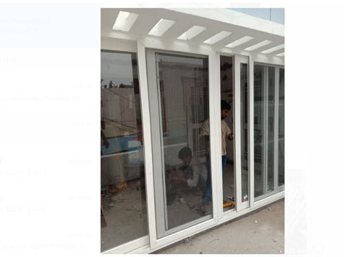 White Toughened Glass Durable And Long Life Upvc Sliding Glass Door For Home And Offices, Glass Thickness 3Mm 