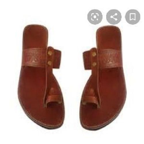 Brown Slip On Pvc Outsole Material 6-12 Size Leather Slipper For Women