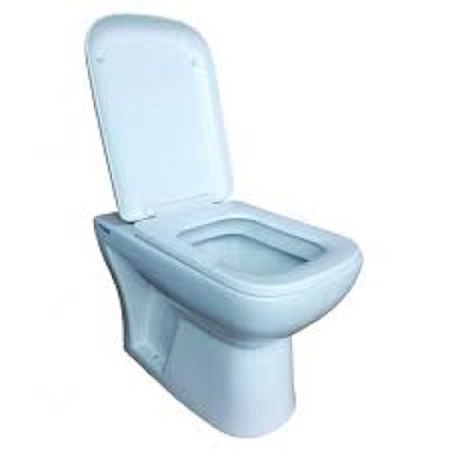 White Ceramic And Plastic Pedestal Water Closet With Silicone Cover Ergonomically Designed