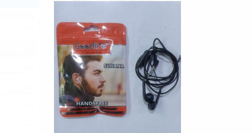 Jack Good Sound Quality Black Mobile Wired Earphone Body Material: Rubber