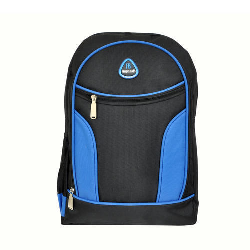 Light Weight Water Resistant And Durable Polyester Black And Blue Color School Bag