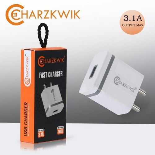 Plastic And Steel Charzkwik 3.1a Usb Charger Adapter