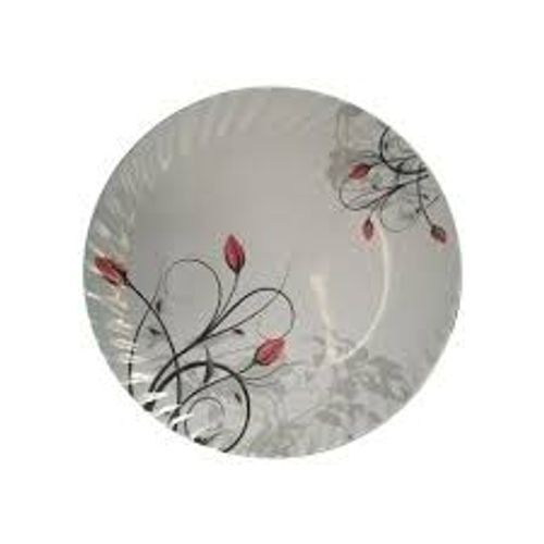 Printed White Color And Round Shape Ceramic Crockery Plate