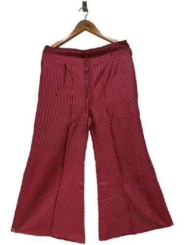 Casual Wear Highly Breathable And Comfortable Maroon Color Ladies Palazzo