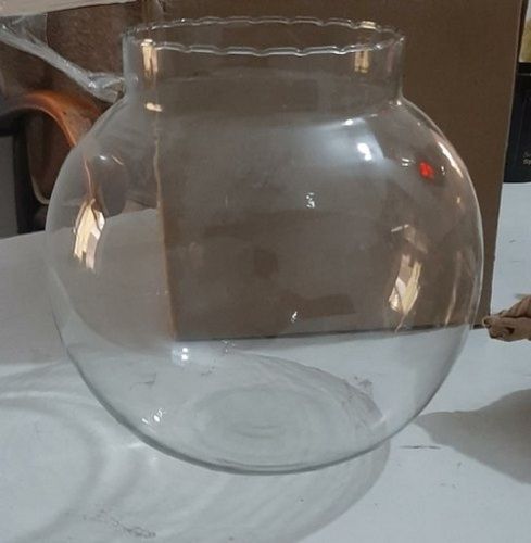 Highly Durable And Unbreakable Glass White Fish Bowl Also Used In Decoration