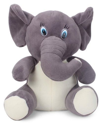 Simple And Stylish Look Beautiful Velvet Grey Elephant Soft Toy For Babies