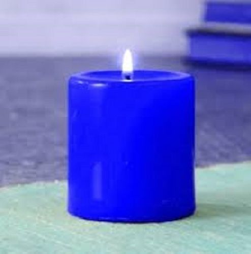 Blue Smokeless Pillar Candles For X-Mas Parties New Year Gift, (2.5X3 Inch)