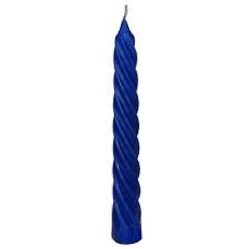 Unscented Long Blue Spiral Twisted Pillar Candle (Blue 1.8 X 13 Inch)