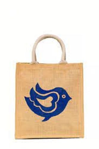 Plain 100% Eco Friendly Durable And Long Lasting Brown Printed Jute Carry Bags