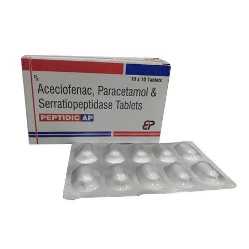 Aceclofenac Paracetamol And Serratiopeptidase Tablets Peptidic Ap