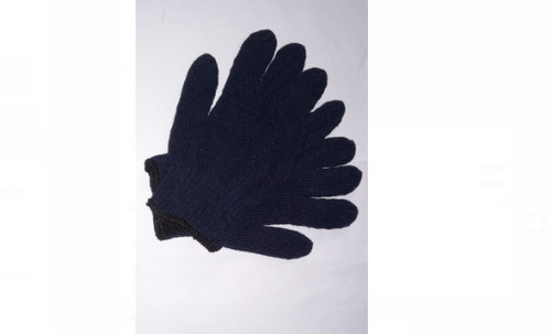 वॉशेबल फुल फिंगर टाइप ४२० ग्राम विंटर बॉय एंड गर्ल्स ब्लू कॉटन सेफ्टी ग्लव्स