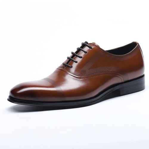 Heat Resistant Anti Slippery Comfortable To Wear Brown Leather Shoes For Men