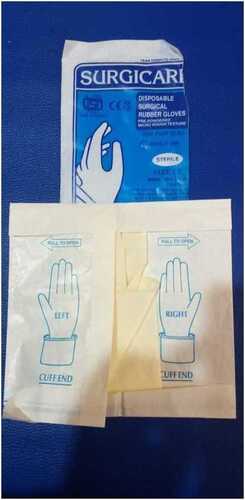 White Latex Surgicare Sterile Surgical Gloves Used For Hospital And Clinic