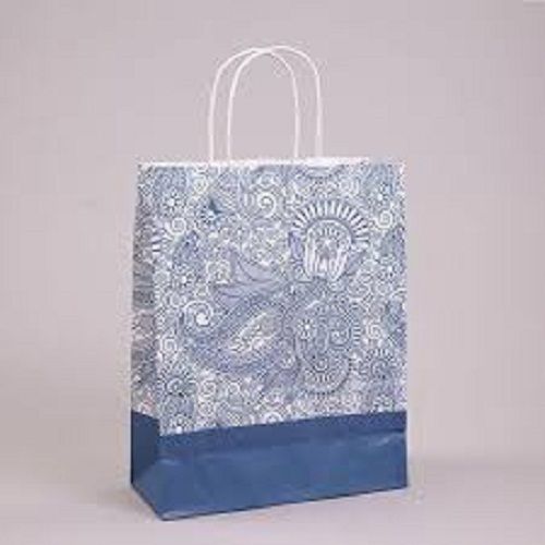 पार्टियों के लिए हल्के और उपयोग में आसान ग्रे और नीले फैंसी पेपर बैग 