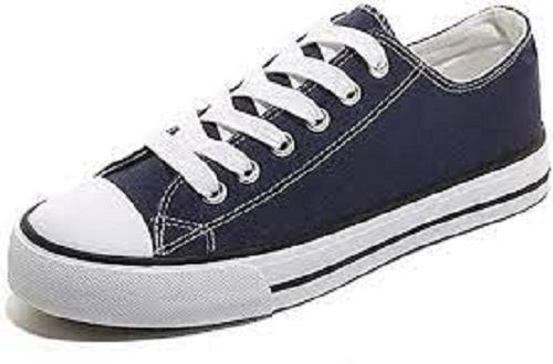 Breathable Men Regular Fit Comfortable Cotton Fabric Navy Blue And White Casual Shoes