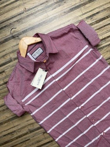 Men Half Sleeves Breathable Cotton Beautiful And Stylish Stripes Printed Shirts Gender: Male