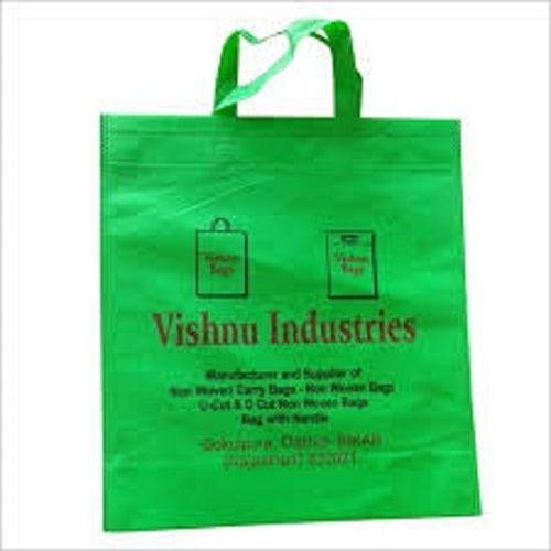 Reusable And Eco Friendly Green Color Printed Non Woven Carry Bag For Shopping