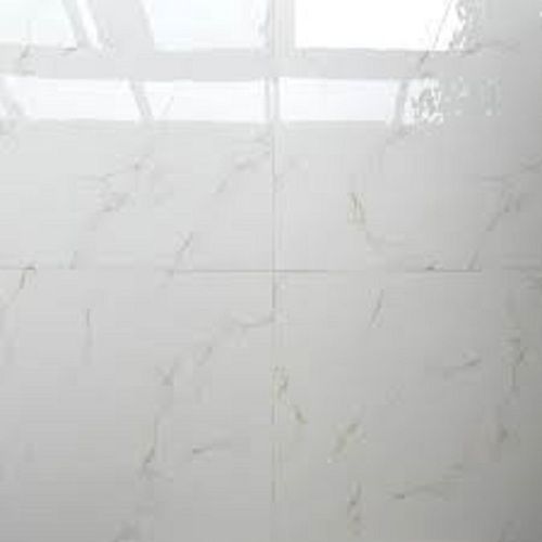 Ceramic Scratch Resistance Easy To Clean Glossy Finish White Polished Floor Tile