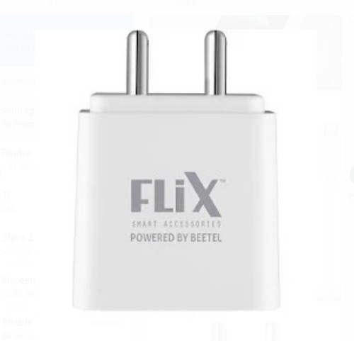 White Plastic Micro USB Mobile Charger - 1 Amp Output, Compatible with All Micro USB Devices Including Smartphones and Tablets
