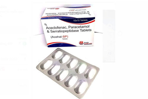 Acehal Sp Aceclofenac, Paracetamol & Serratiopeptidase Tablets Age Group: Suitable For All Ages